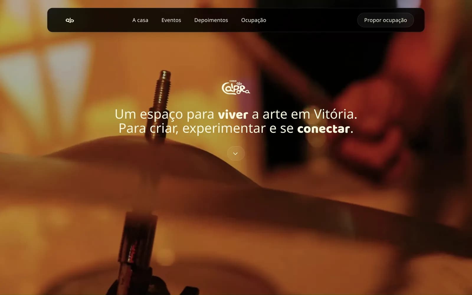 Página inicial do site da Casa Caipora